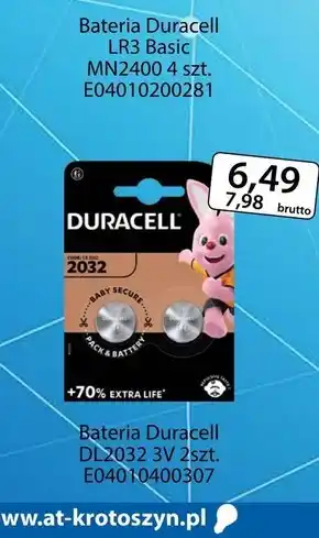 AT Duracell 2032 3 v/b baterie litowe 2 sztuki oferta