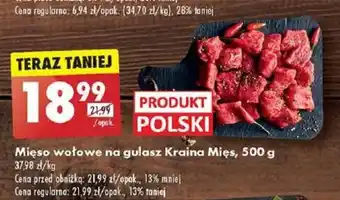 Biedronka Mięso wołowe na gulasz Kraina Mięs 500 g oferta