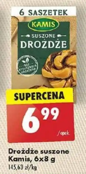 Biedronka Drożdże suszone Kamis, 6x8 g oferta