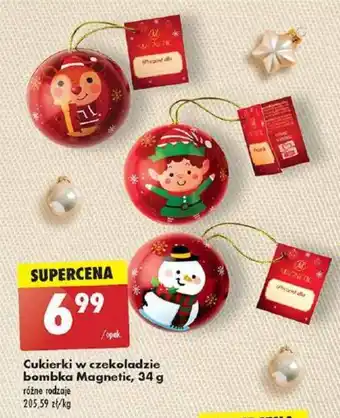 Biedronka Cukierki w czekoladzie bombka Magnetic, 34 g oferta