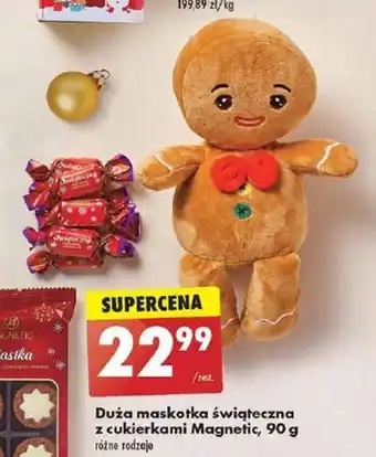 Biedronka Duża maskotka świąteczna z cukierkami Magnetic, 90 g oferta