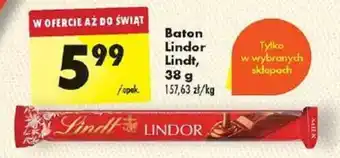Biedronka Baton Lindor Lindt, 38g oferta