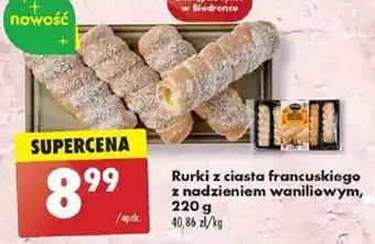 Biedronka Rurki z ciasta francuskiego z nadzieniem waniliowym, 220g oferta