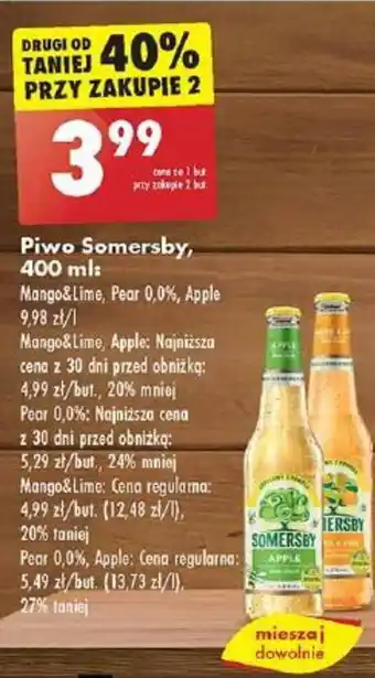 Biedronka Piwo Somersby, 400 ml oferta