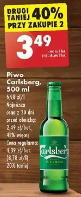 Biedronka Piwo Carlsberg, 500 ml oferta