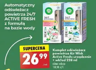 Biedronka Komplet odświeżacz powietrza Air Wick Active Fresh: urządzenie + wkład 228 ml oferta