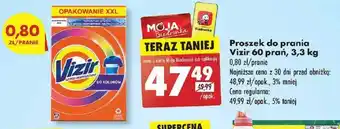 Biedronka Proszek do prania Vizir 60 prań, 3,3 kg oferta