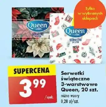 Biedronka Serwetki świąteczne 3-warstwowe Queen, 20 szt. oferta