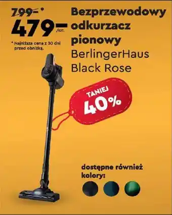 Biedronka Bezprzewodowy odkurzacz pionowy BerlingerHaus oferta