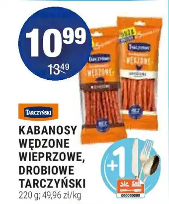 Stokrotka KABANOSY WĘDZONE WIEPRZOWE DROBIOWE TARCZYŃSKI 220g oferta