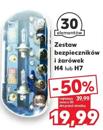 Kaufland Zestaw bezpieczników i żarówek H4 lub H7 oferta