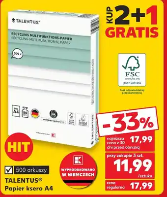Kaufland TALENTUS Papier ksero A4 oferta