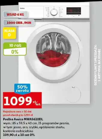 Auchan Pralka Amica NWAS610DL oferta