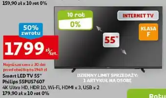 Auchan Smart LED TV 55" Philips 55PUS7607 oferta
