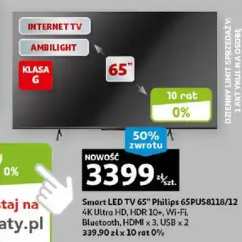 Auchan Smart LED TV 65" Philips 65PUS8118/12 oferta