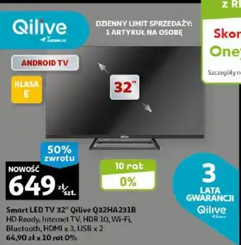 Auchan Smart LED TV 32" Qilive Q32HA231B oferta