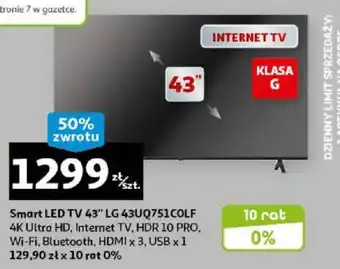 Smart LED TV 43" LG 43UQ751COLF