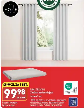 ALDI HOME CREATION Zasłona zaciemniająca Zestaw 2 szt. oferta