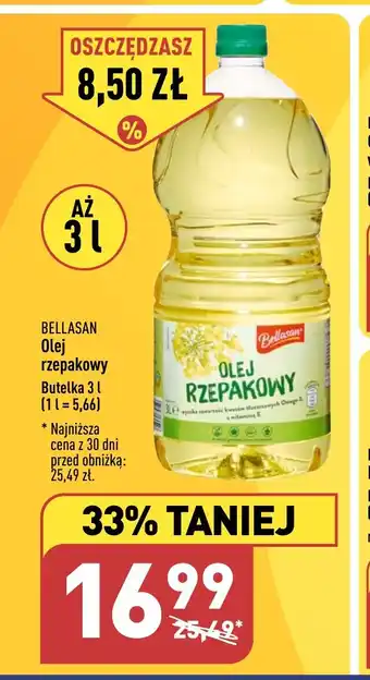 ALDI BELLASAN Olej rzepakowy 3l oferta