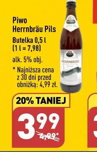 ALDI Piwo Herrnbräu Pils Butelka 0,5 l oferta