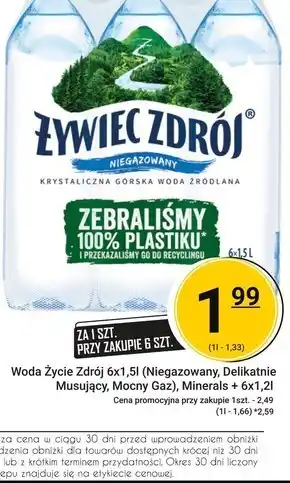 Żywiec zdrój niegazowany woda źródlana 6 x 1,5 l