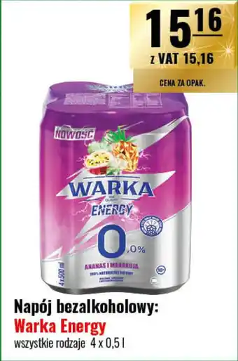 Eurocash Napój bezalkoholowy: Warka Energy 4 x 0,5 l oferta