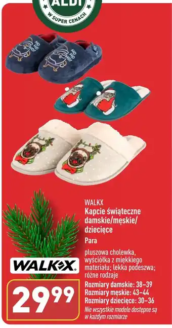 ALDI WALKX Kapcie świąteczne damskie/męskie/ dziecięce oferta