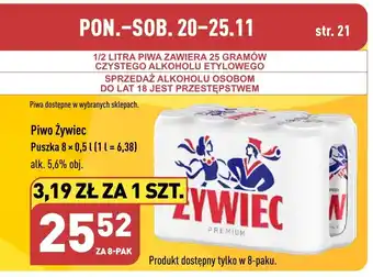 ALDI Piwo Żywiec Puszka 8 x 0,5l oferta