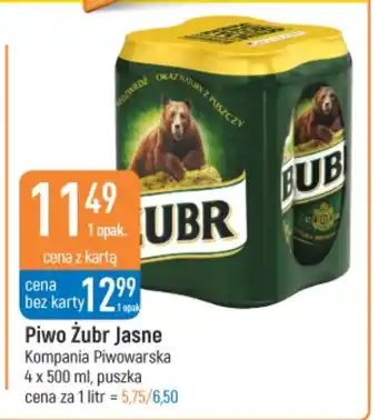 E.Leclerc Piwo Żubr Jasne Kompania Piwowarska 4 x 500 ml oferta
