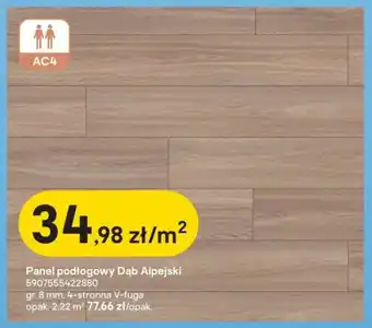 Castorama Panel podłogowy Dąb Alpejski gr. 8 mm, 4-stronna V-fuga opak. 2,22 m² oferta