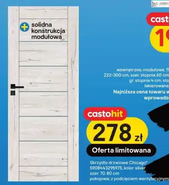 Castorama Skrzydło drzwiowe Chicago* 5908443295975, kolor silver szer. 70, 80 cm oferta