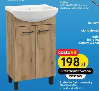 Castorama Szafka Sat Dąb z umywalką 5906365446246 wym. 50 x 40 x 85 cm oferta