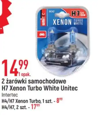 E.Leclerc 2 żarówki samochodowe H7 Xenon Turbo White Unitec oferta