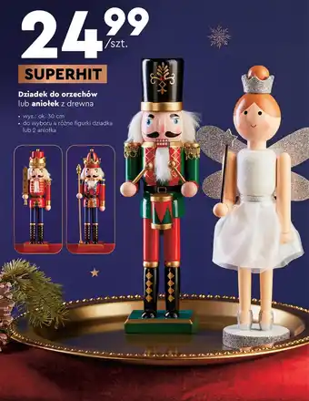 Biedronka Dziadek do orzechów lub aniołek z drewna oferta