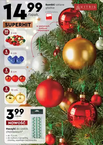 Biedronka Bombki szklane gładkie oferta