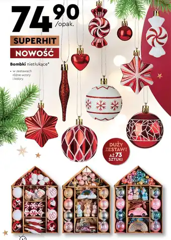 Biedronka Bombki nietłukące 73szt oferta
