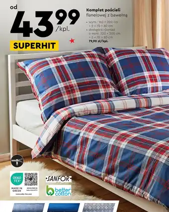 Biedronka Komplet pościeli flanelowej z bawełną oferta