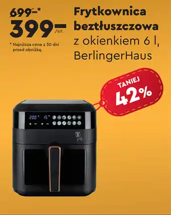 Biedronka Frytkownica beztłuszczowa z okienkiem 6l, BerlingerHaus oferta
