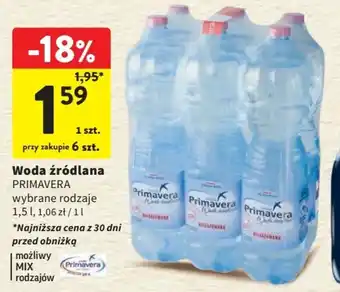 Intermarche Woda źródlana PRIMAVERA 1,5 l oferta