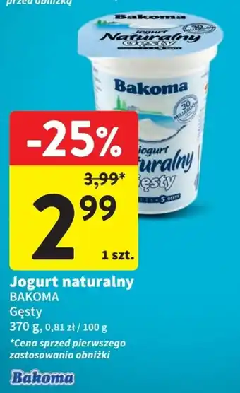 Intermarche Jogurt naturalny BAKOMA 370 g oferta