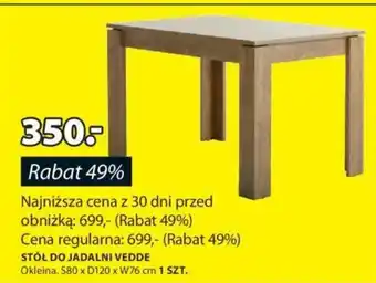 JYSK STÓŁ DO JADALNI VEDDE oferta