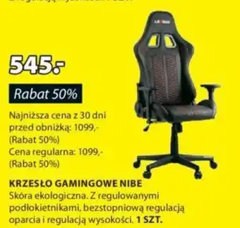 JYSK KRZESŁO GAMINGOWE NIBE oferta