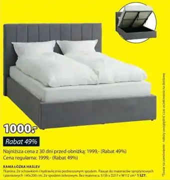 JYSK RAMA ŁÓŻKA HASLEV 140 x 200 cm oferta