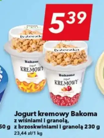 Lewiatan Jogurt kremowy Bakoma z wiśniami i granolą 230 g oferta