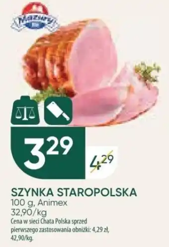 Chata Polska SZYNKA STAROPOLSKA Animex 100 g oferta