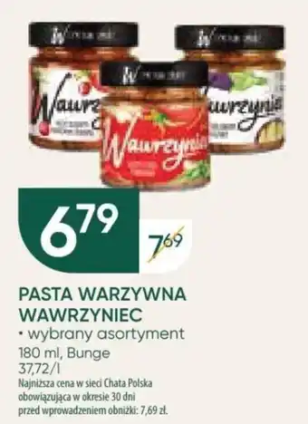 Chata Polska Bunge PASTA WARZYWNA WAWRZYNIEC 180 ml oferta