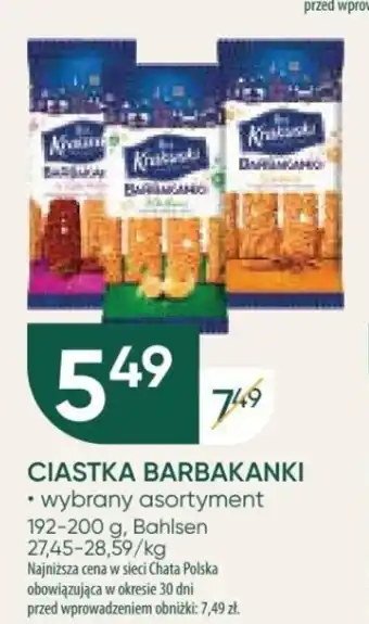 Chata Polska Bahlsen CIASTKA BARBAKANKI 192-200 g oferta