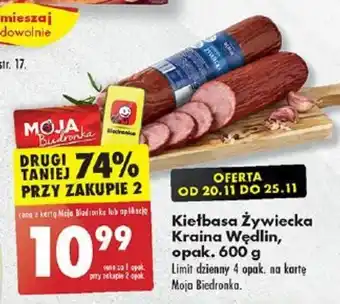 Biedronka Kiełbasa Żywiecka Kraina Wędlin 600 g oferta