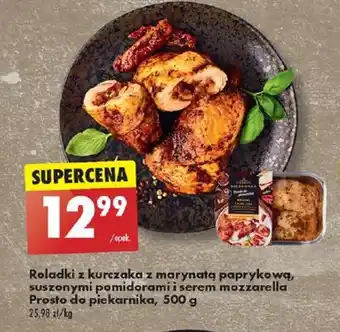 Biedronka Roladki z kurczaka z marynatą paprykową suszonymi pomidorami i serem mozzarella Prosto do piekarnika 500 g oferta