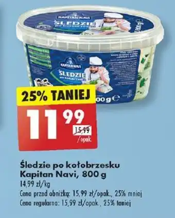 Biedronka śledzie po kołobrzesku Kapitan Navi 800 g oferta